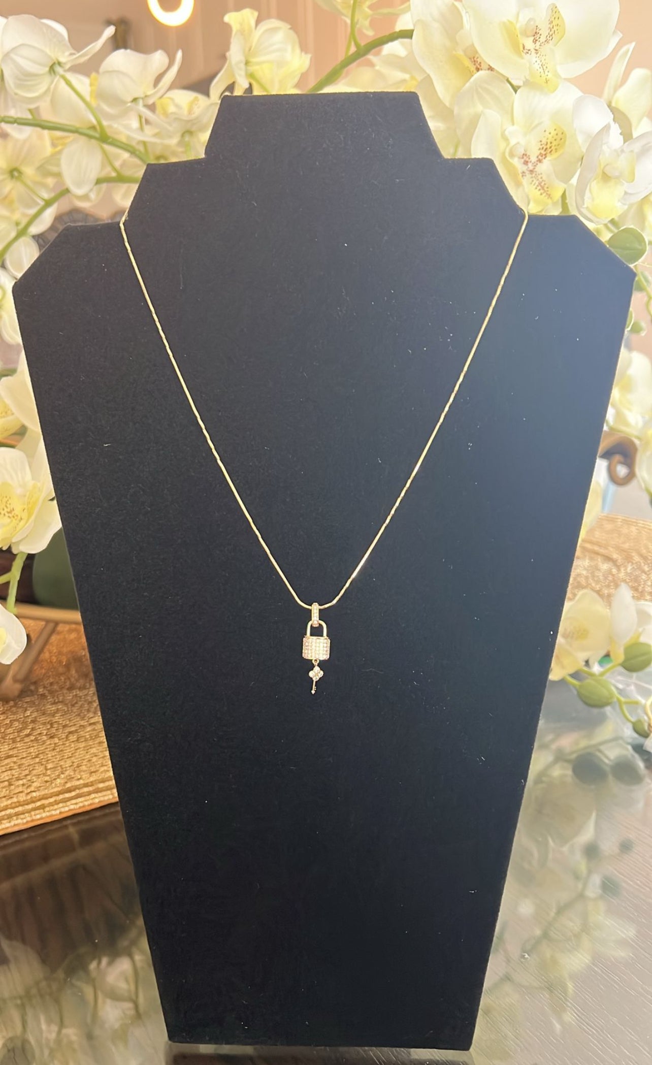 Lock charm necklace