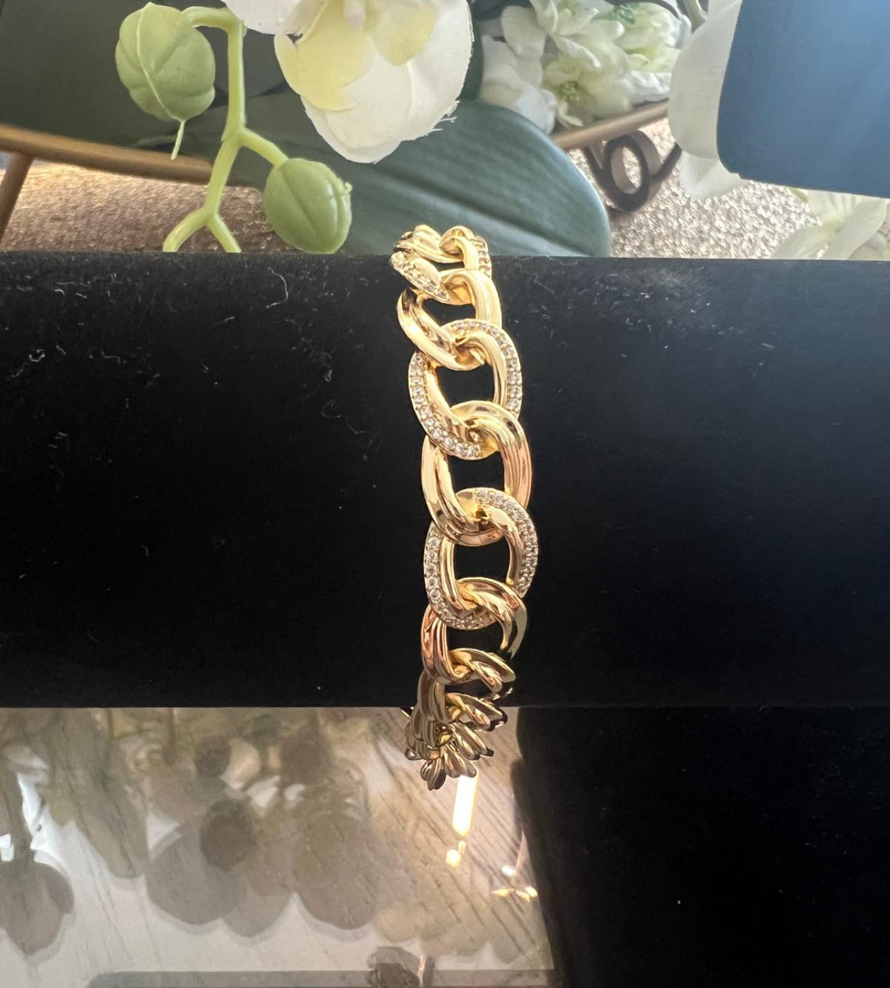 Cuban link gold bracelet