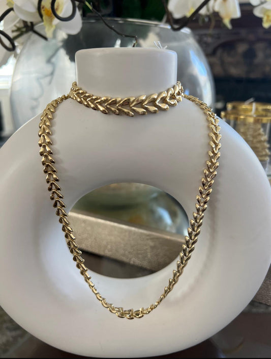 Leave set necklace and bracelet